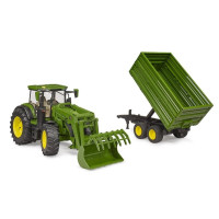Produktbild för Bruder John Deere 7R 350 tractor with frontloader and tippin...