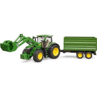 Produktbild för Bruder John Deere 7R 350 tractor with frontloader and tippin...