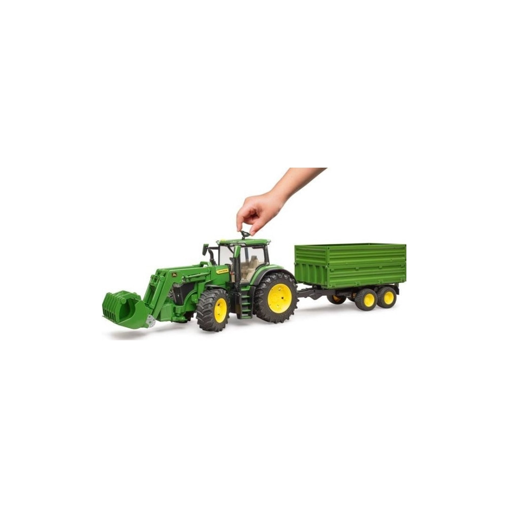 Produktbild för Bruder John Deere 7R 350 tractor with frontloader and tippin...