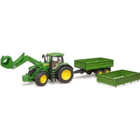 Produktbild för Bruder John Deere 7R 350 tractor with frontloader and tippin...