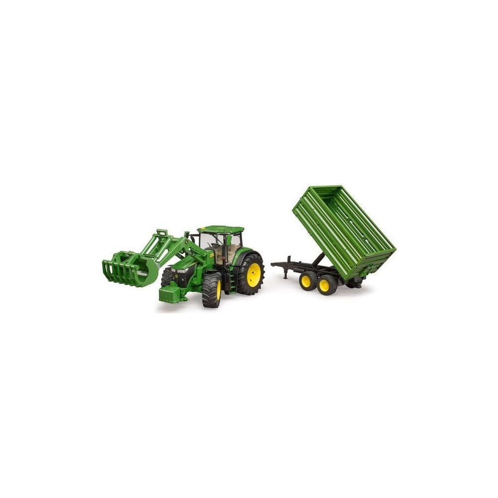 Produktbild för Bruder John Deere 7R 350 tractor with frontloader and tippin...