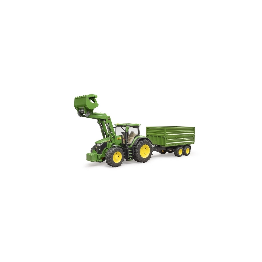 Produktbild för Bruder John Deere 7R 350 tractor with frontloader and tippin...