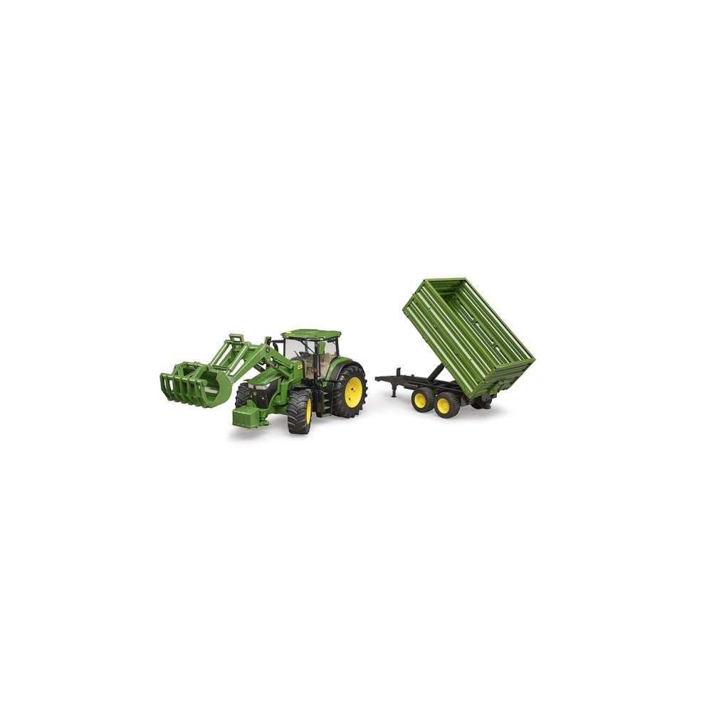 Produktbild för Bruder John Deere 7R 350 tractor with frontloader and tippin...