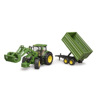 Produktbild för Bruder John Deere 7R 350 tractor with frontloader and tippin...