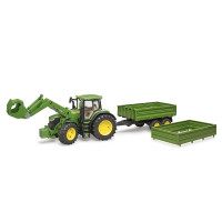 Produktbild för Bruder John Deere 7R 350 tractor with frontloader and tippin...