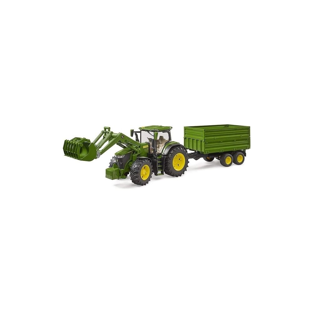 Produktbild för Bruder John Deere 7R 350 tractor with frontloader and tippin...