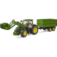 Produktbild för Bruder John Deere 7R 350 tractor with frontloader and tippin...