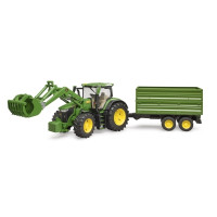 Produktbild för Bruder John Deere 7R 350 tractor with frontloader and tippin...
