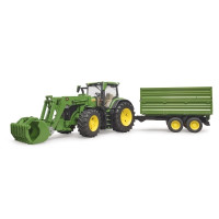 Produktbild för Bruder John Deere 7R 350 tractor with frontloader and tippin...