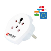 Produktbild för SKROSS Country Travel Adapter India-Israel-Denmark to Europe - adapter för effektkontakt