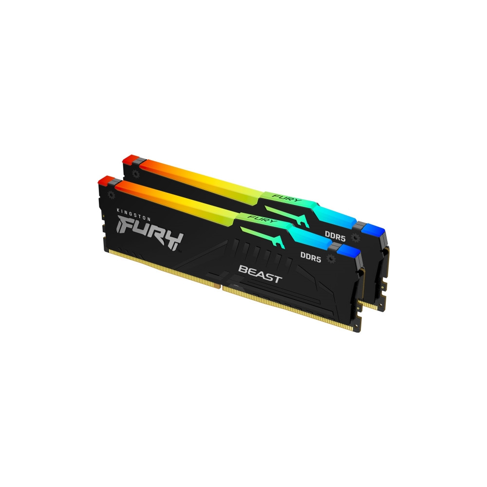 Produktbild för Kingston FURY Beast RGB - DDR5 - sats - 16 GB: 2 x 8 GB - DIMM 288-pin / PC5-41600 - ej buffrad