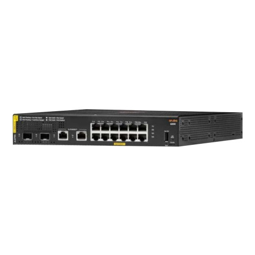 Hewlett Packard Enterprise HPE Aruba 6000 12G Class4 PoE 2G/2SFP 139W Switch - switch - 12 portar - Administrerad - rackmonterbar
