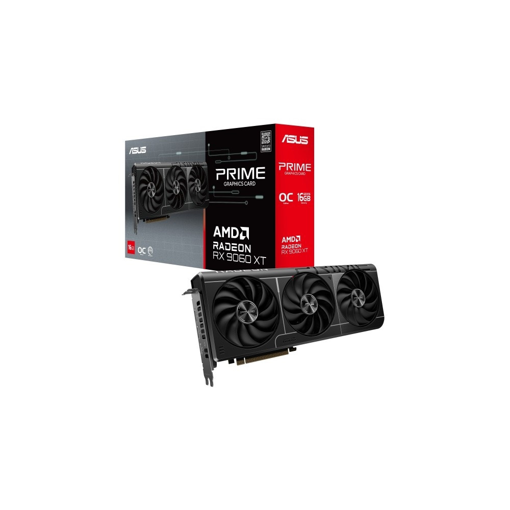 Produktbild för ASUS Prime Radeon RX 9060 XT 16GB - OC Edition - grafikkort - Radeon RX 9060 XT - 16 GB