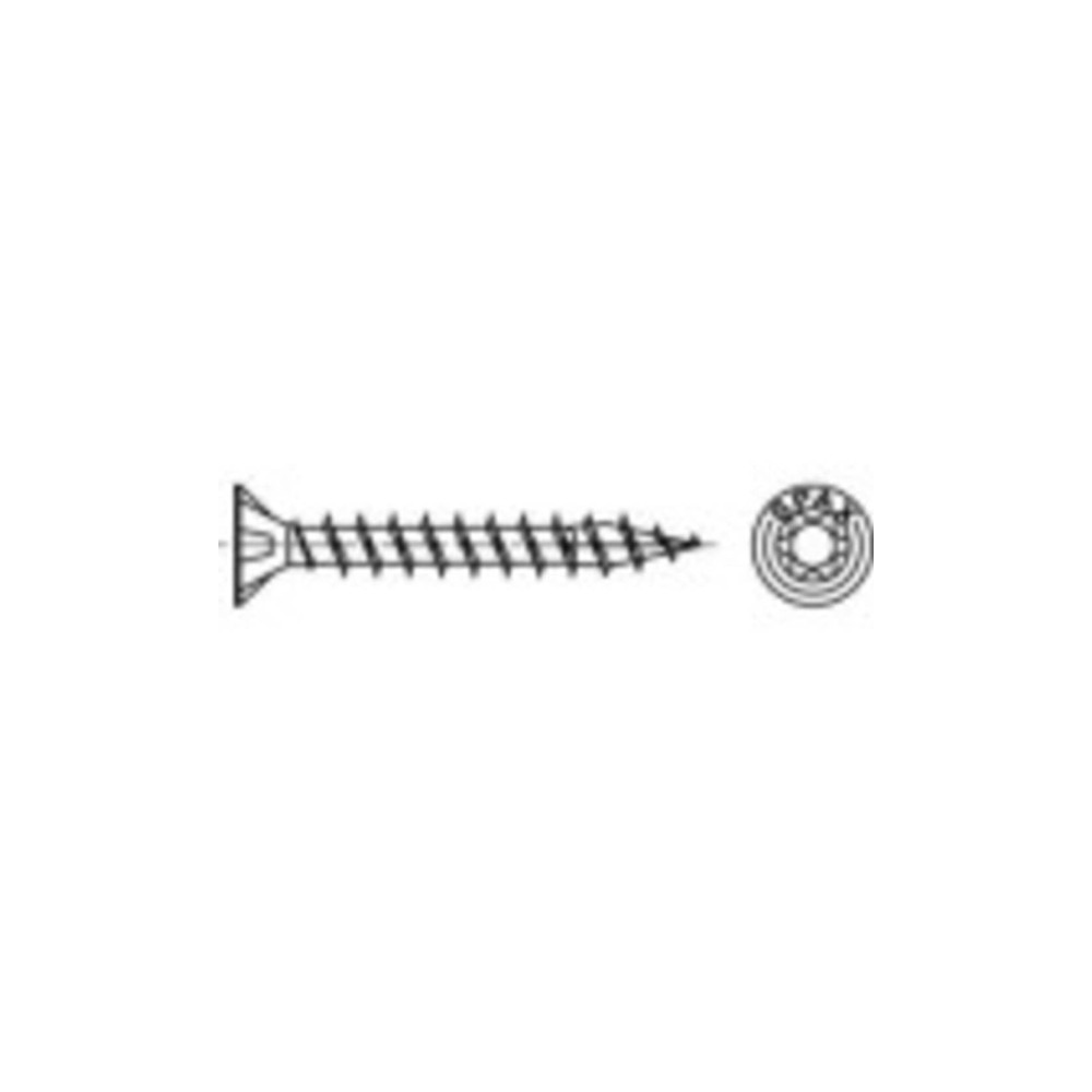 Produktbild för SPAX 1191010450403, Skruv, Metall, Zink, Trä, Platt huvud, T...