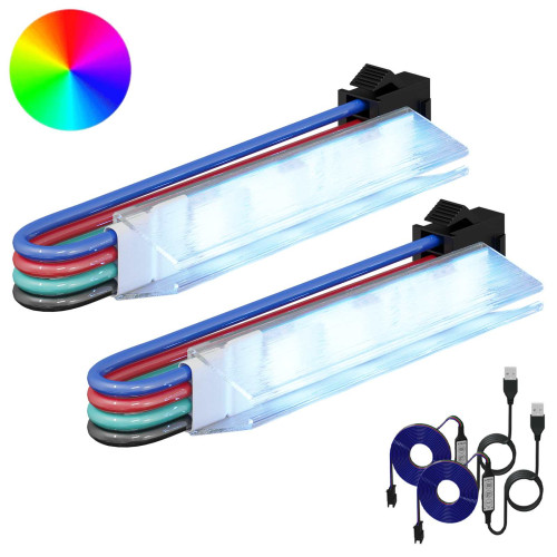 vidaXL LED Band 2 pcs Svart och Vitt 1745 mm Koppar och plast