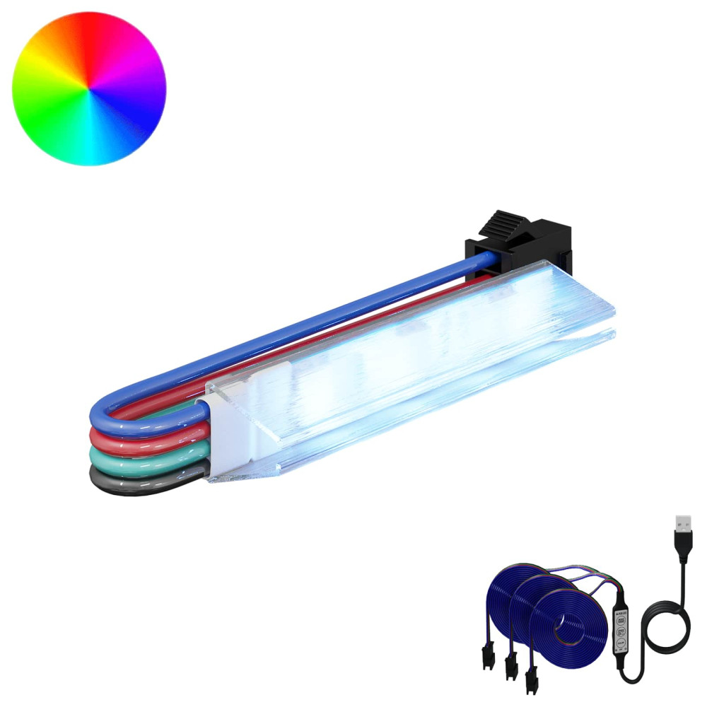 Produktbild för LED Band 2 pcs Svart och multicolor 1745 mm Koppar och plast
