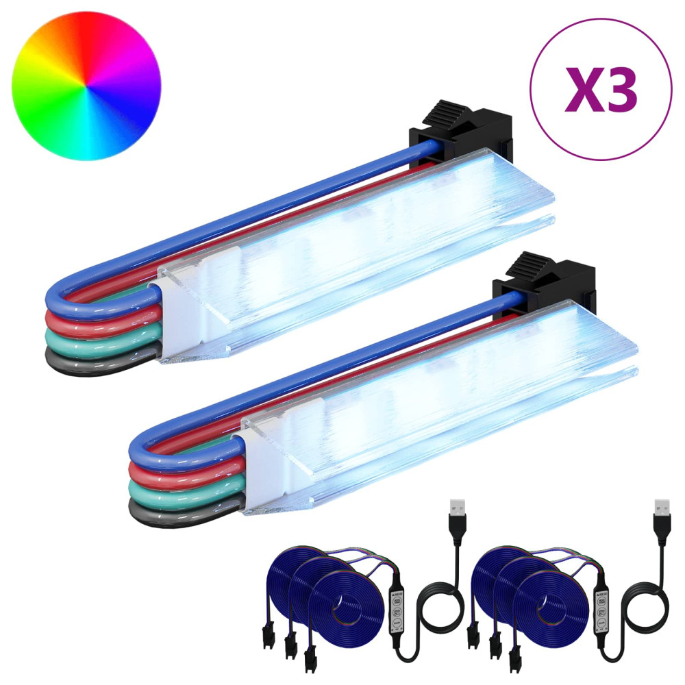 Produktbild för LED Band 2 pcs Svart och multicolor 1745 mm Koppar och plast