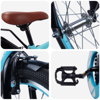 Produktbild för Barncykel 20 Tum för 6-11 år gamla Ljusblå