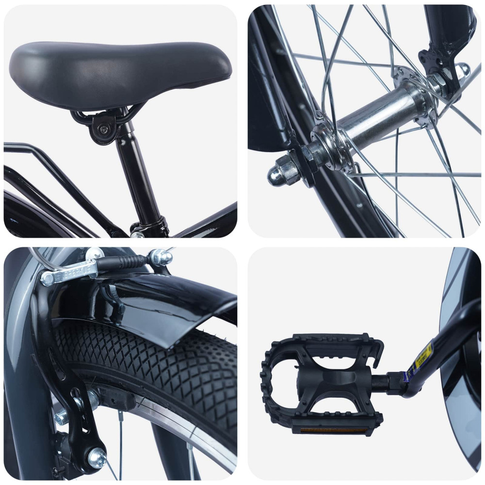 Produktbild för Barncykel 20 Tum för 6-11 år gamla Svart