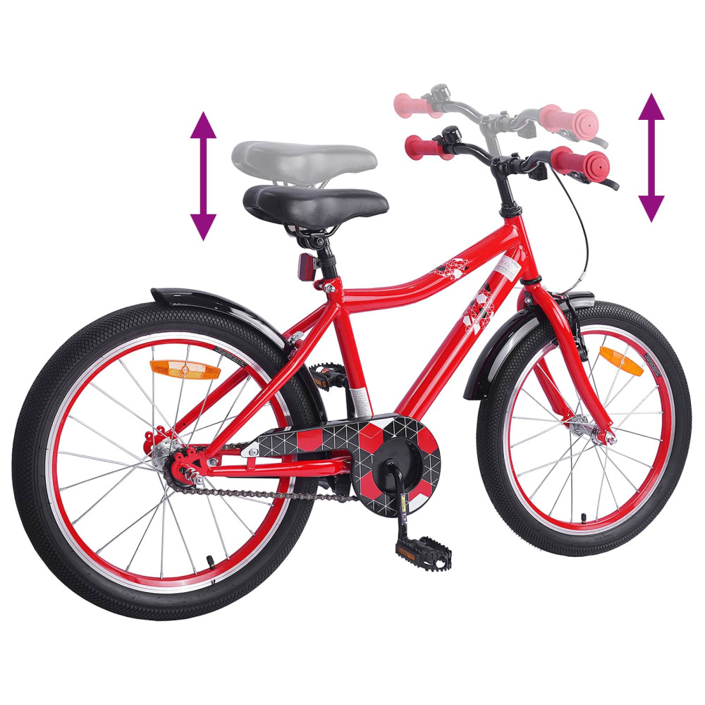 Produktbild för Barncykel 20 Tum för 6-11 år gamla Röd