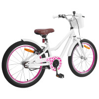 Produktbild för Barncykel Med Stödhjul 20 Tum för 6-11 år gamla Vit
