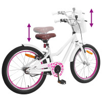 Produktbild för Barncykel Med Stödhjul 20 Tum för 6-11 år gamla Vit
