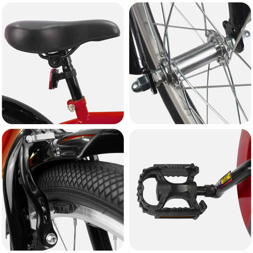 Produktbild för Barncykel 20 Tum för 6-11 år gamla Röd