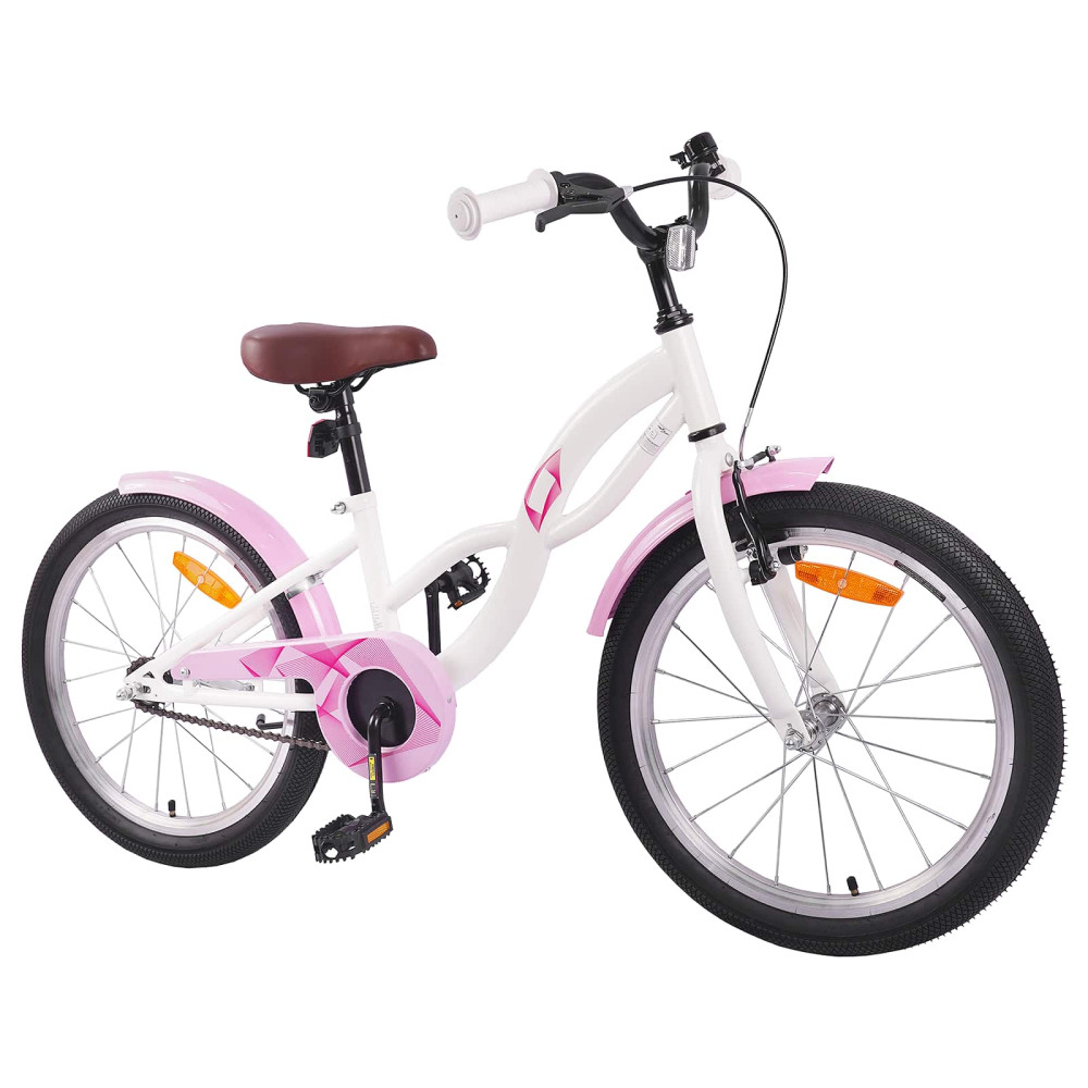 Produktbild för Barncykel 20 Tum för 6-11 år gamla Vit