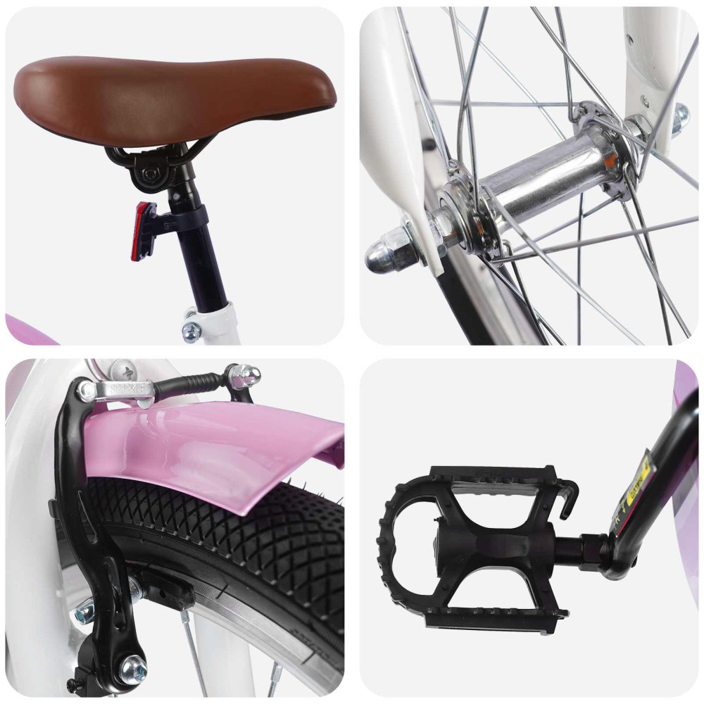 Produktbild för Barncykel 20 Tum för 6-11 år gamla Vit