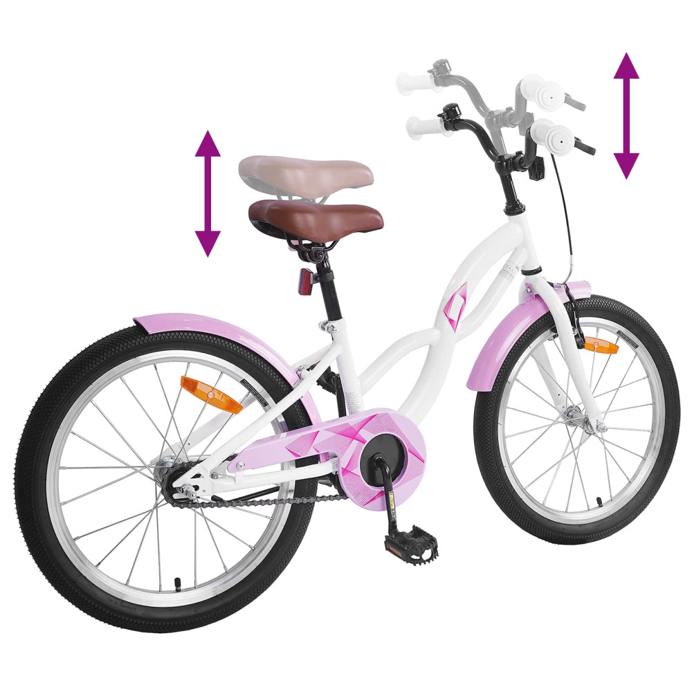 Produktbild för Barncykel 20 Tum för 6-11 år gamla Vit