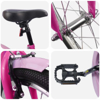Produktbild för Barncykel 20 Tum för 6-11 år gamla Mörkrosa