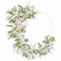 Produktbild för Bröllopsbåge Vit 195 x 35 x 211 cm Stål