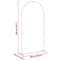 Produktbild för Bröllopsbåge Vit 100 x 39 x 200 cm Stål