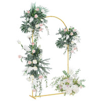 Produktbild för Bröllopsbåge Guld 100 x 39 x 200 cm Stål