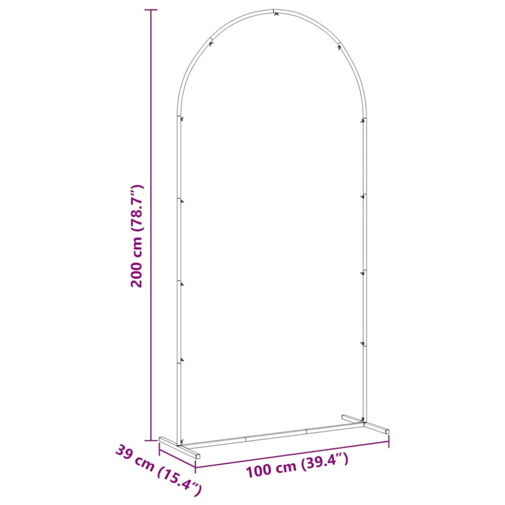 Produktbild för Bröllopsbåge Guld 100 x 39 x 200 cm Stål
