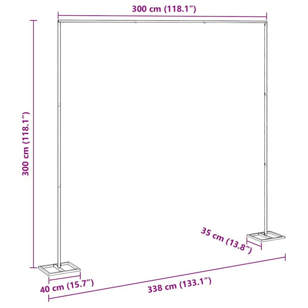 Produktbild för Bröllopsbåge Guld 338 x 35 x 300 cm Stål