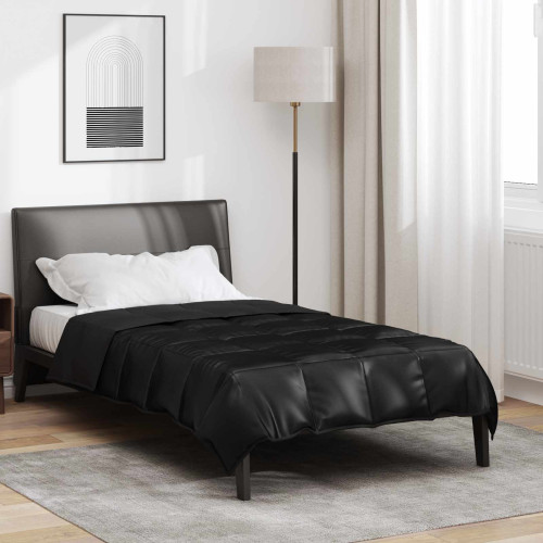 vidaXL Full Års-Duvet Svart 135 x 200 cm Satin och Mikrofiber