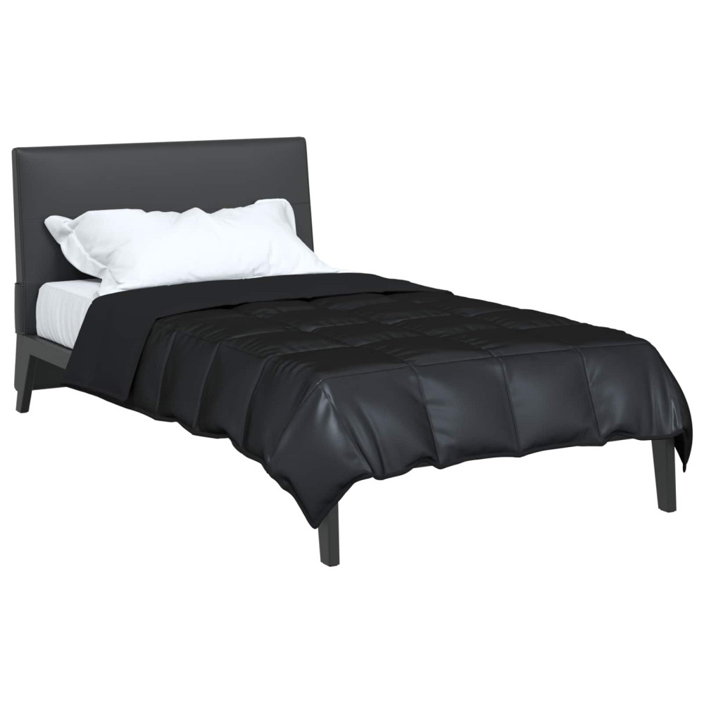 Produktbild för Full Års-Duvet Svart 155 x 220 cm Satin och Mikrofiber