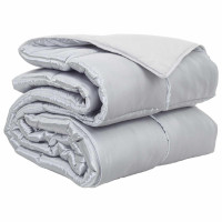 Produktbild för Full Års-Duvet Silver 240 x 260 cm Satin och Mikrofiber
