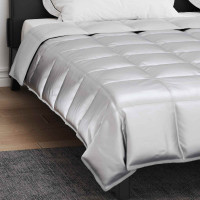 Produktbild för Full Års-Duvet Silver 240 x 260 cm Satin och Mikrofiber