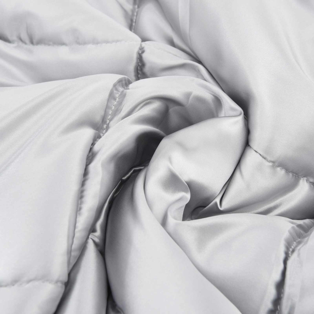 Produktbild för Full Års-Duvet Silver 240 x 260 cm Satin och Mikrofiber