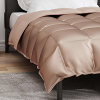 Produktbild för Vinter Täcke Guld 155 x 220 cm Satin och Mikrofiber