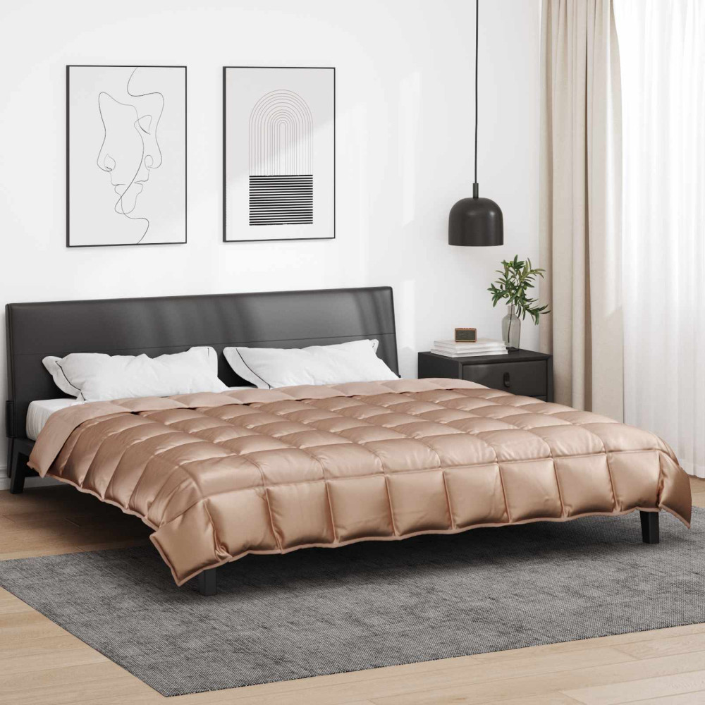 Produktbild för Vinter Täcke Guld 220 x 240 cm Satin och Mikrofiber