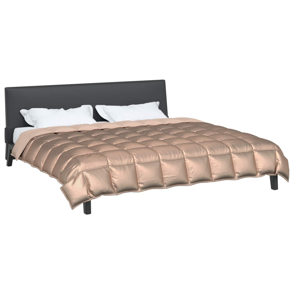 Produktbild för Vinter Täcke Guld 220 x 260 cm Satin och Mikrofiber