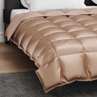 Produktbild för Vinter Täcke Guld 220 x 260 cm Satin och Mikrofiber