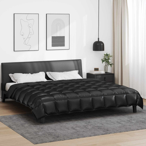 vidaXL Vinter Täcke Svart 200 x 240 cm Satin och Mikrofiber