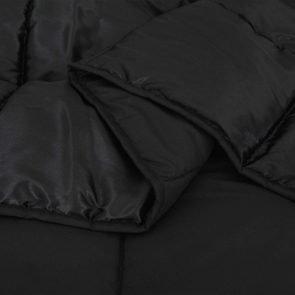 Produktbild för Vinter Täcke Svart 135 x 220 cm Satin och Mikrofiber