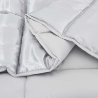 Produktbild för Vinter Täcke Silver 155 x 220 cm Satin och Mikrofiber