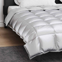 Produktbild för Vinter Täcke Silver 220 x 240 cm Satin och Mikrofiber