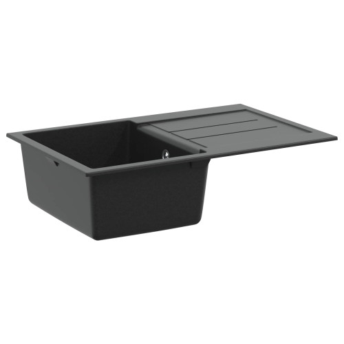 vidaXL Diskho Svart 780 x 500 mm 80% Kvarts och 20% Resin